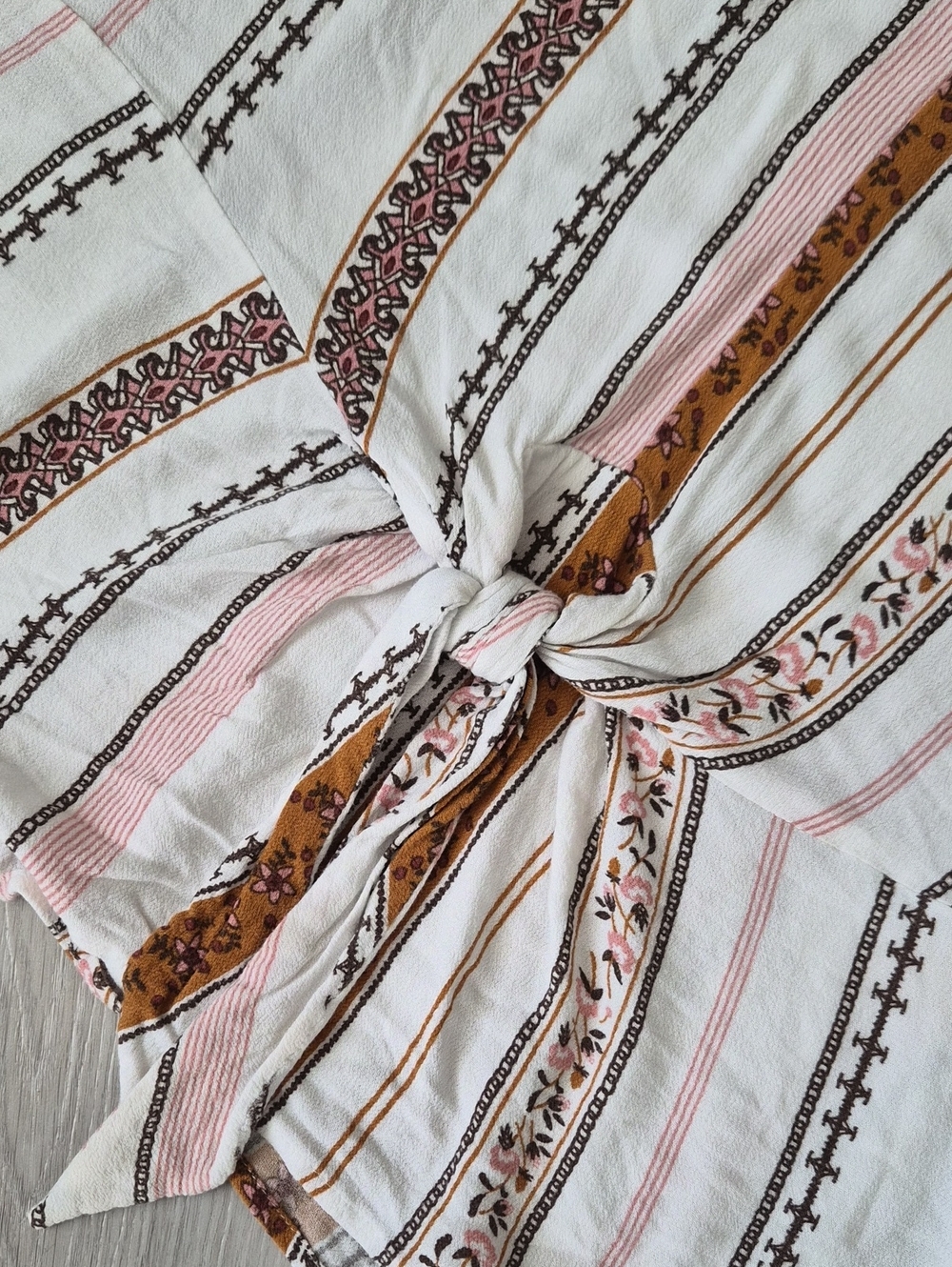 Maurices White Top with Pink and Brown Stripes - Picture 2 of 11